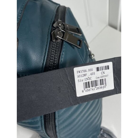 Replay Teal Faux Leather Backpack NEW Medium Quilted Rucksack - Picture 4 of 9
